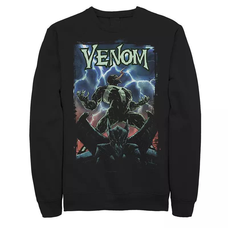 Mens Marvel Venom Logo Lightning Gargoyle Sweatshirt Black Product Image