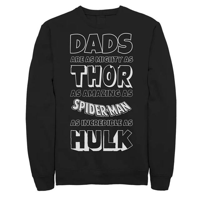 Mens Marvel Avengers Fathers Day Dad Traits Fleece Black Product Image