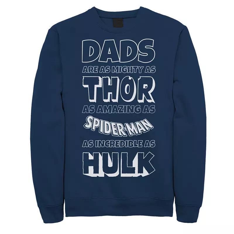 Mens Marvel Avengers Fathers Day Dad Traits Fleece Blue Product Image