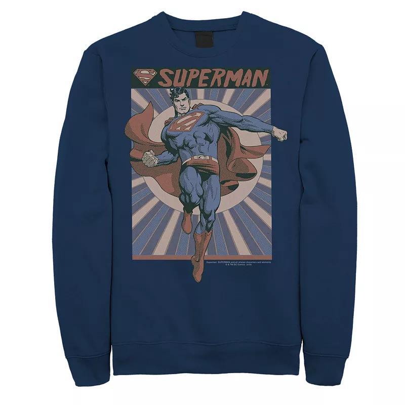 Mens DC Comics Superman Posed Pop Art Poster Sweatshirt Grey Heather Product Image