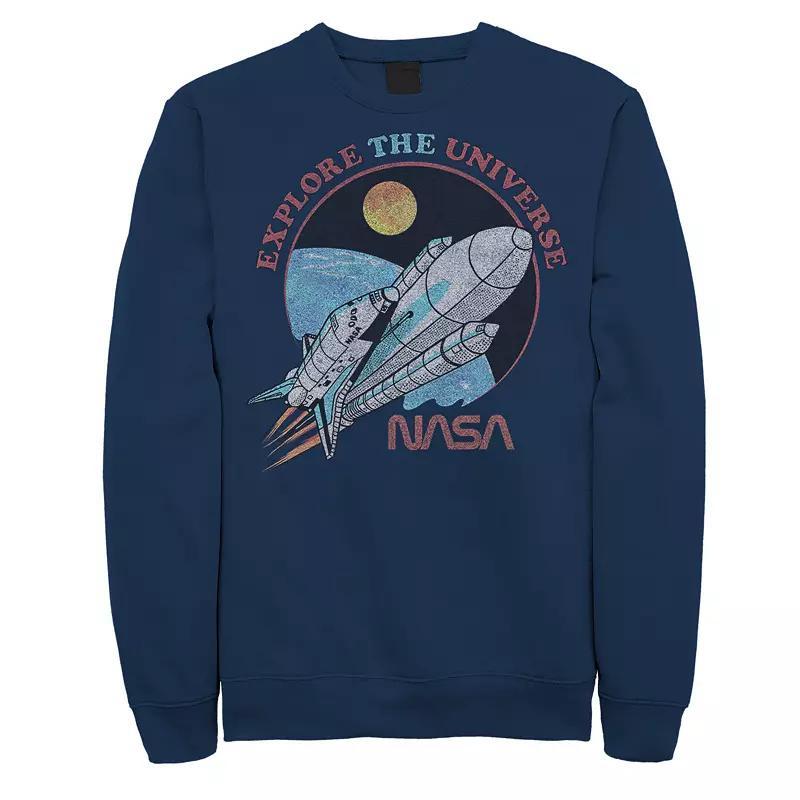 Mens NASA Explore The Universe Circle Portrait Sweatshirt Dark Grey Product Image