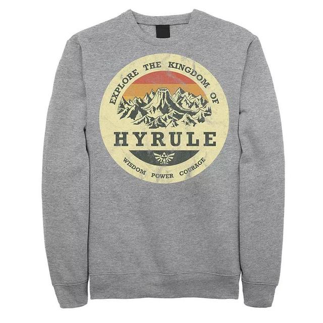 Big & Tall The Legend Of Zelda Explore Hyrule Badge Fleece Sweatshirt, Mens Athletic Grey Product Image