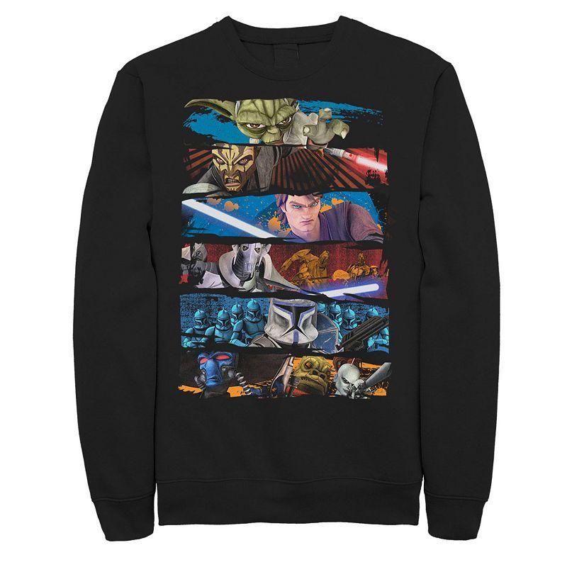 Mens Star Wars: The Clone Wars Character Paint Swipe Panels Sweatshirt Product Image