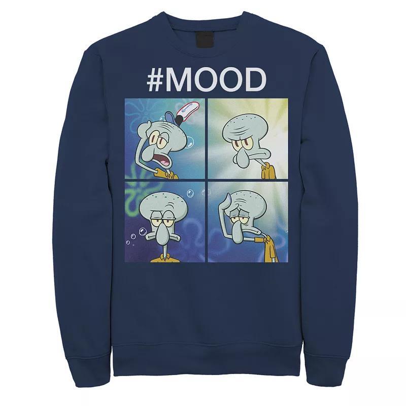 Mens Spongebob Squarepants Squidward Mood Meme Sweatshirt Blue Product Image