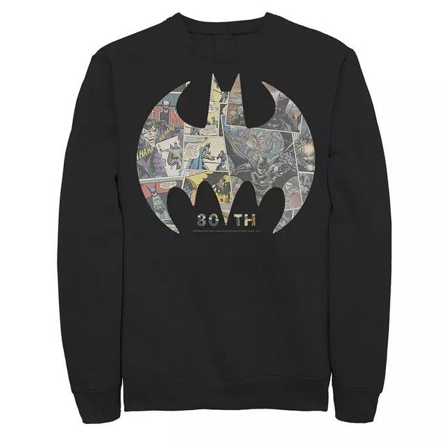 Fifth Sun Mens Batman 80Th Panel Fill Crew Fleece Pullover T-shirt Product Image