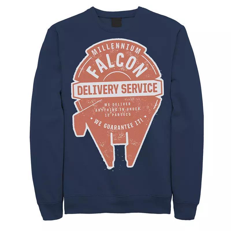 Mens Star Wars Millennium Falcon Delivery Service Logo Sweatshirt Blue Product Image