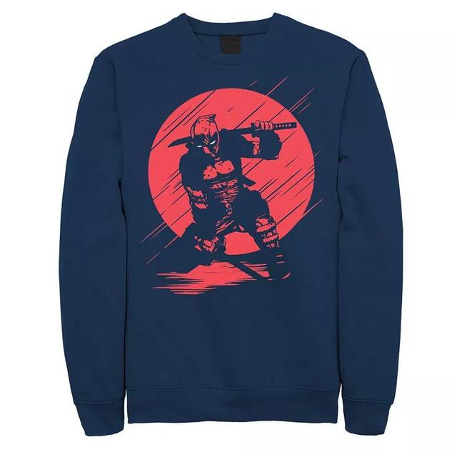 Mens Marvel Deadpool Red Moon Sweatshirt Blue Product Image