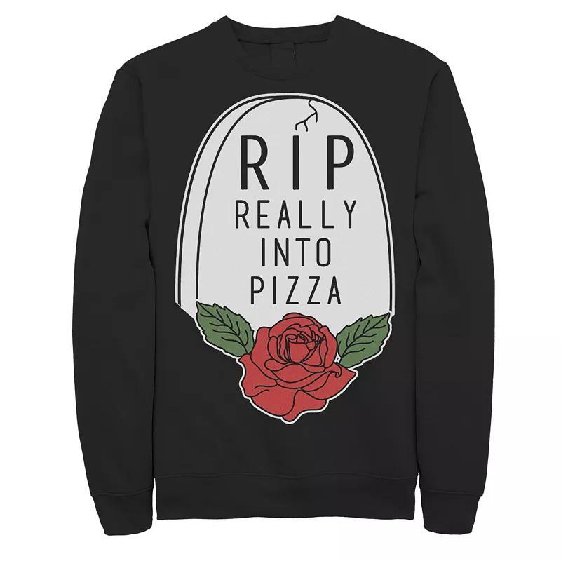 Mens Halloween RIP Really Into Pizza Headstone Sweatshirt, Mens Product Image