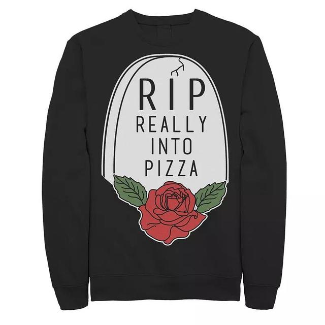 Mens Halloween RIP Really Into Pizza Headstone Sweatshirt, Mens Product Image