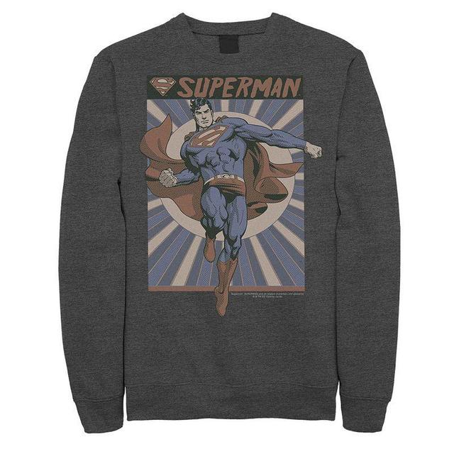 Mens DC Comics Superman Posed Pop Art Poster Sweatshirt Product Image