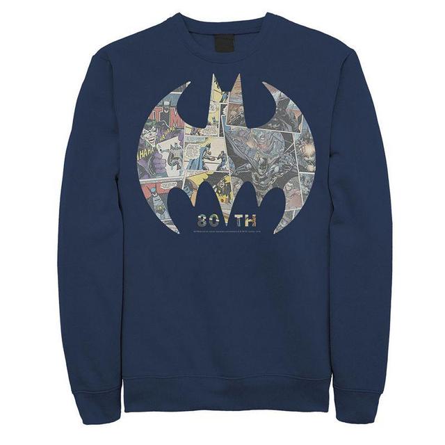 Mens DC Comics Batman Comic Cover Logo Sweatshirt Blue Product Image