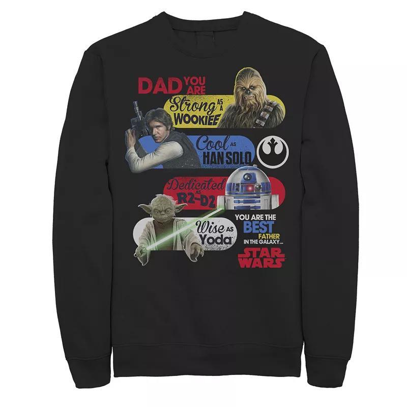 Mens Star Wars Best Father In The Galaxy Graphic Fleece Pullover Black Product Image