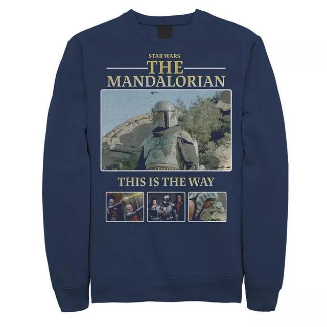 Mens Star Wars The Mandalorian This Is The Way Allies Portrait Panels Sweatshirt Blue Product Image