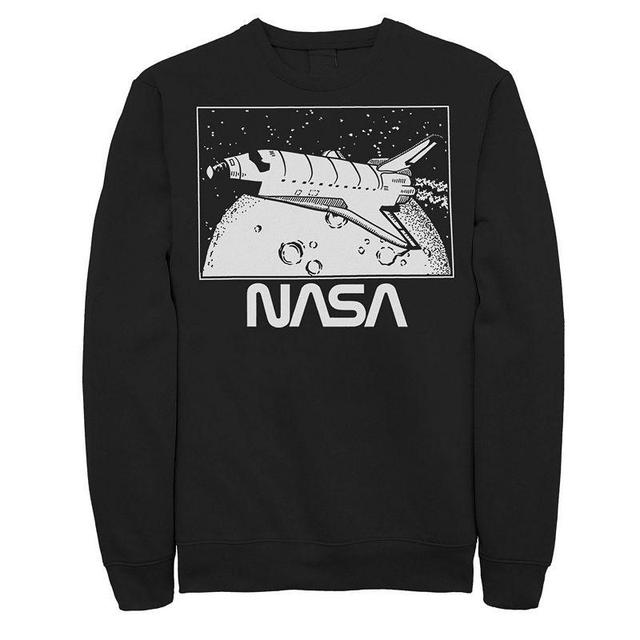 Mens NASA Shuttle Over The Moon Logo Poster Sweatshirt Product Image