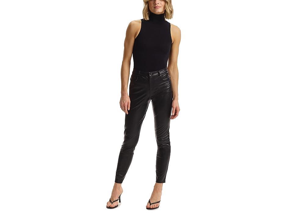 Womens Mid-Rise Faux Leather Skinny Pants Product Image