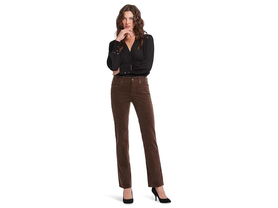 NYDJ Petite Marilyn Straight (Coffee Bean) Women's Clothing Product Image