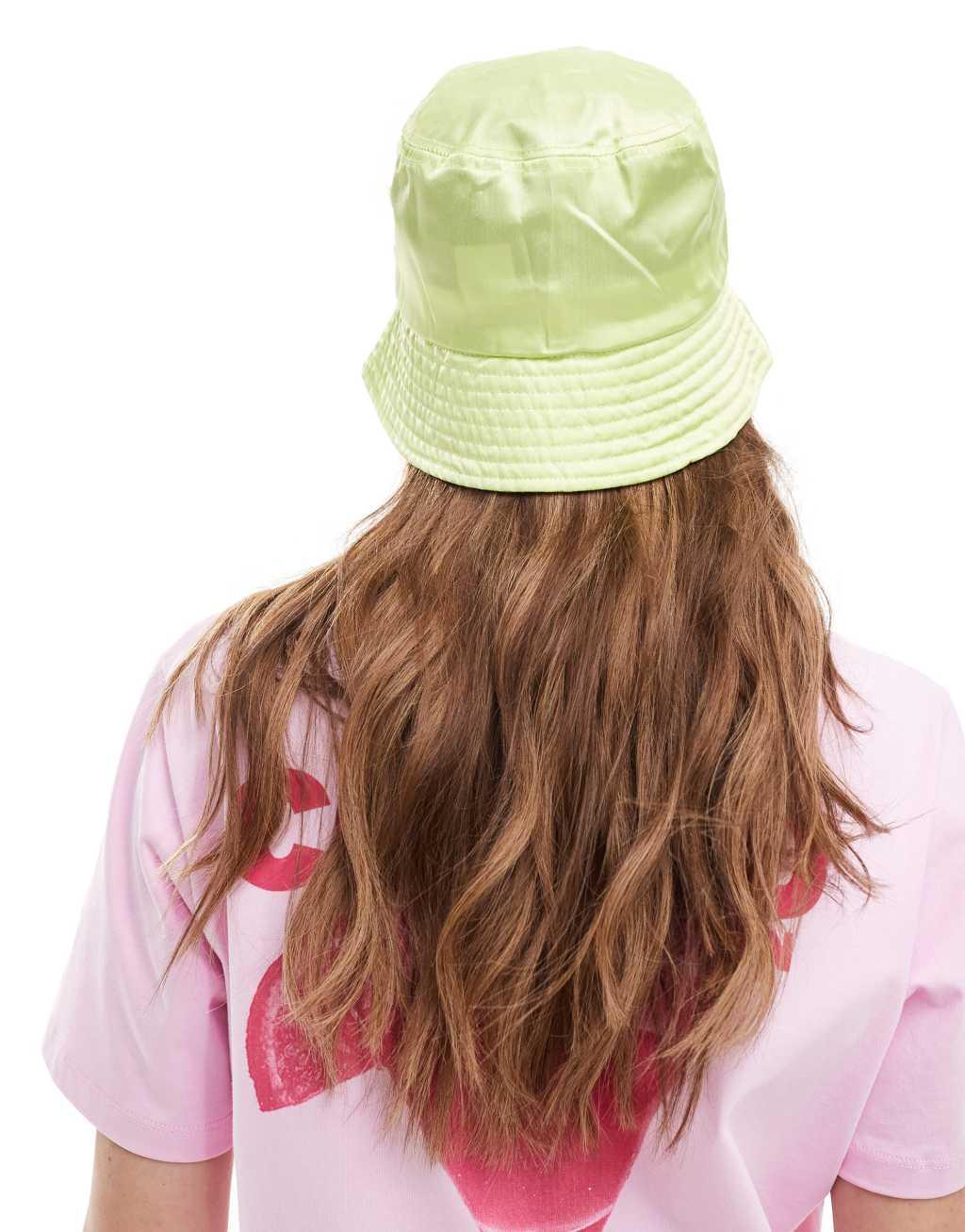 Madein. bucket hat in green satin Product Image