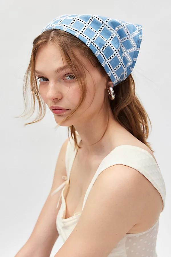 Denim Crochet Headscarf Womens at Urban Outfitters Product Image