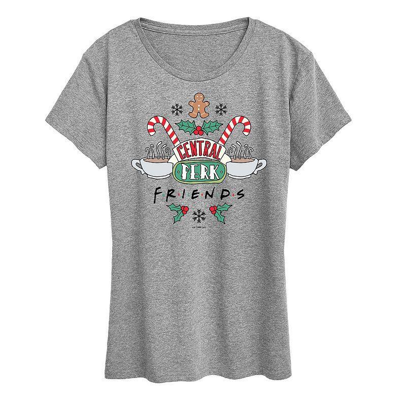 Womens Friends Holiday Central Perk Graphic Tee, Girls Grey Grey Product Image