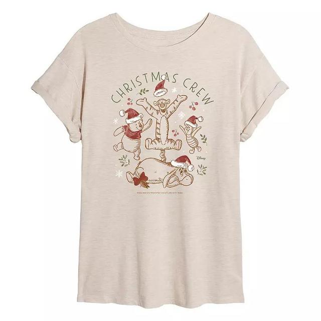 Disneys Winnie The Pooh Womens Christmas Crew Tee, Girls Product Image