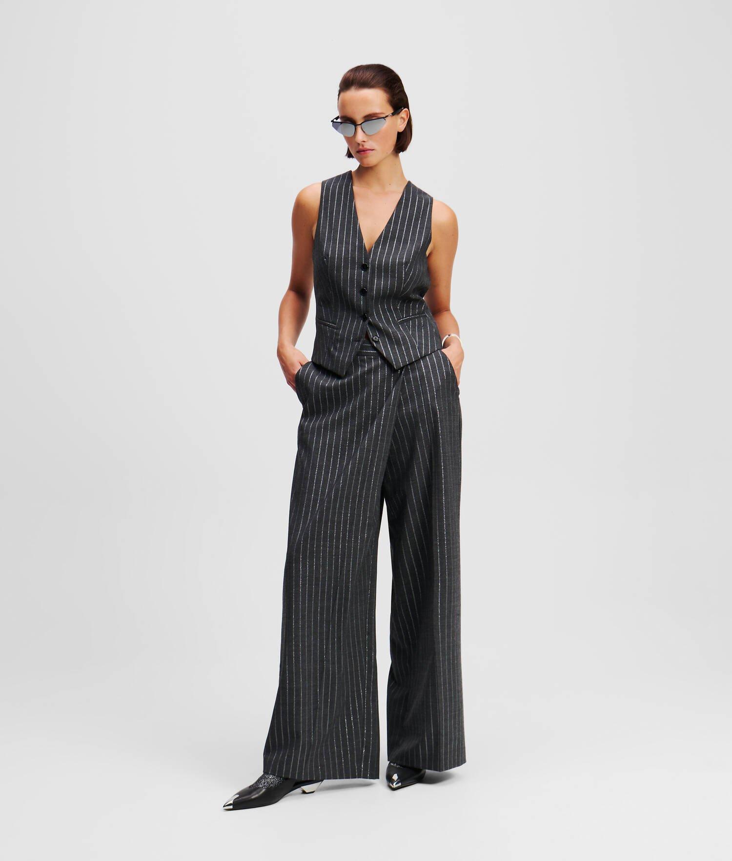 METALLIC PINSTRIPE WAISTCOAT Product Image