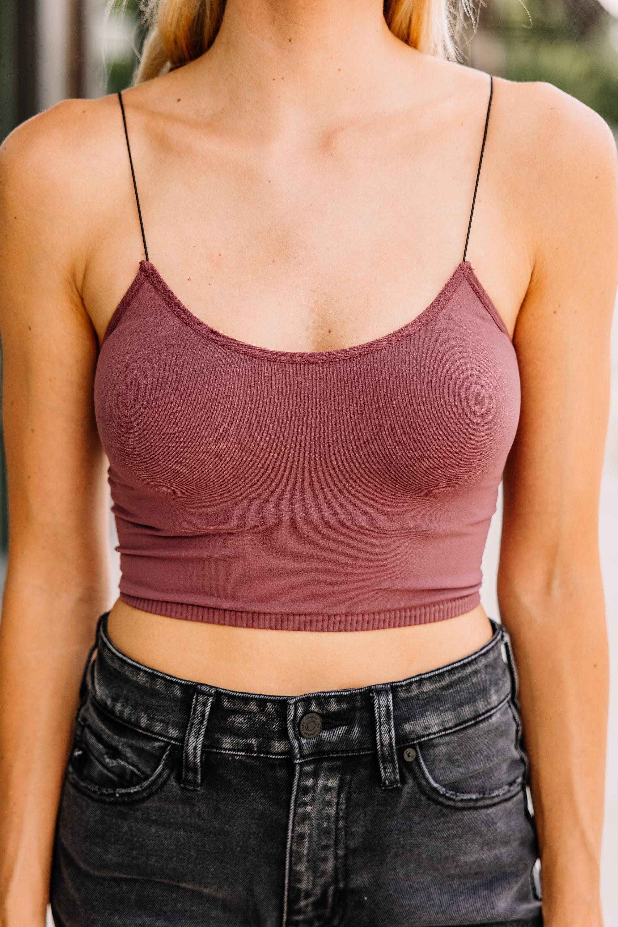 Casual Confidence Dark Mauve Pink Crop Cami Female Product Image