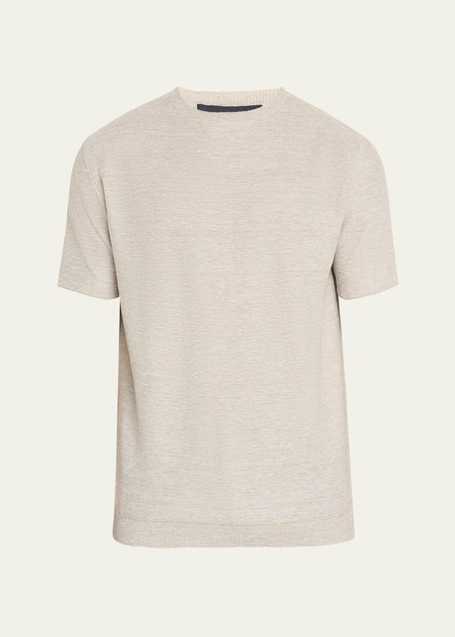 Mens Linen Knit Crewneck T-Shirt Product Image