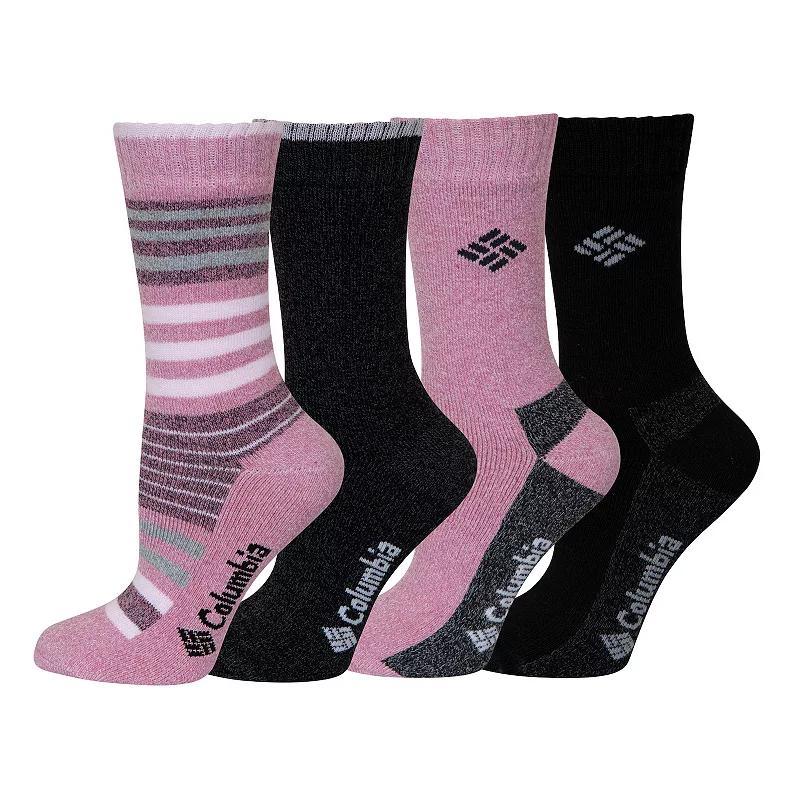 Womens Columbia Stripe Moisture Control Crew Socks Minuet Char Black Product Image