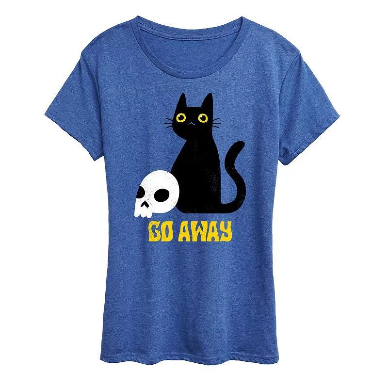 Womens Go Away Black Cat Graphic Tee Product Image