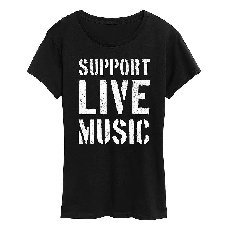 Womens Support Live Music Graphic Tee Product Image