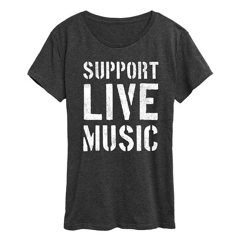 Womens Support Live Music Graphic Tee Product Image