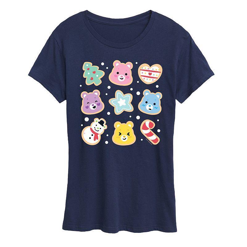 Womens Care Bears Christmas Cookies Graphic Tee, Girls Blue Product Image