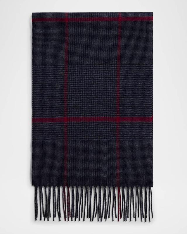 Mens Silk-Cashmere Check Scarf Product Image