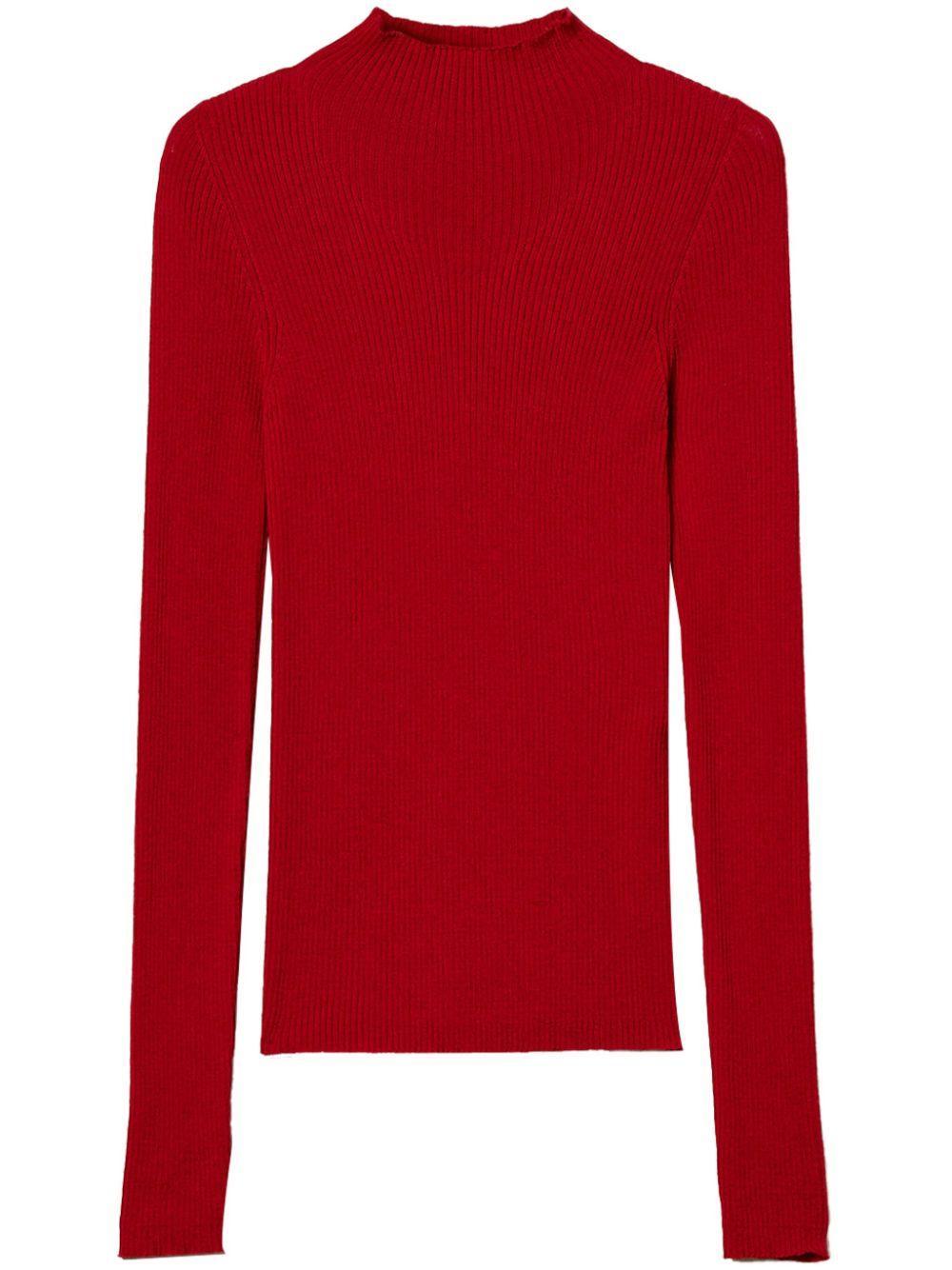 high-neck seamless sweater  Product Image