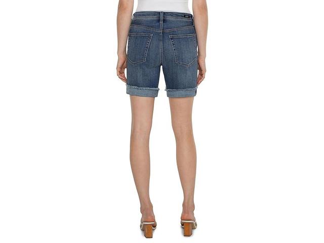 Liverpool Los Angeles The Keeper Frayed Boyfriend Denim Shorts Product Image