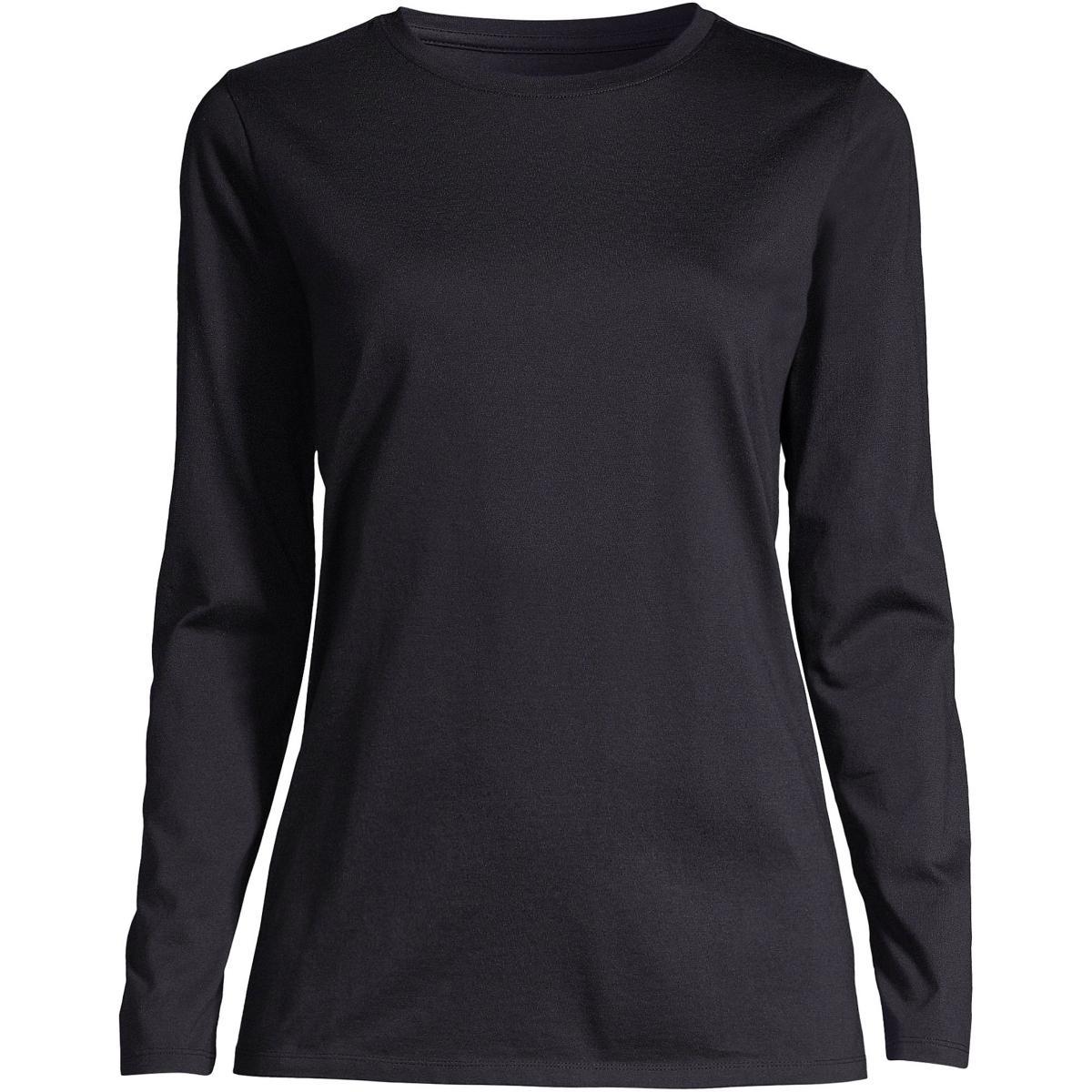 Petite Lands End Relaxed-Fit Supima Cotton Crewneck Tee, Womens Product Image