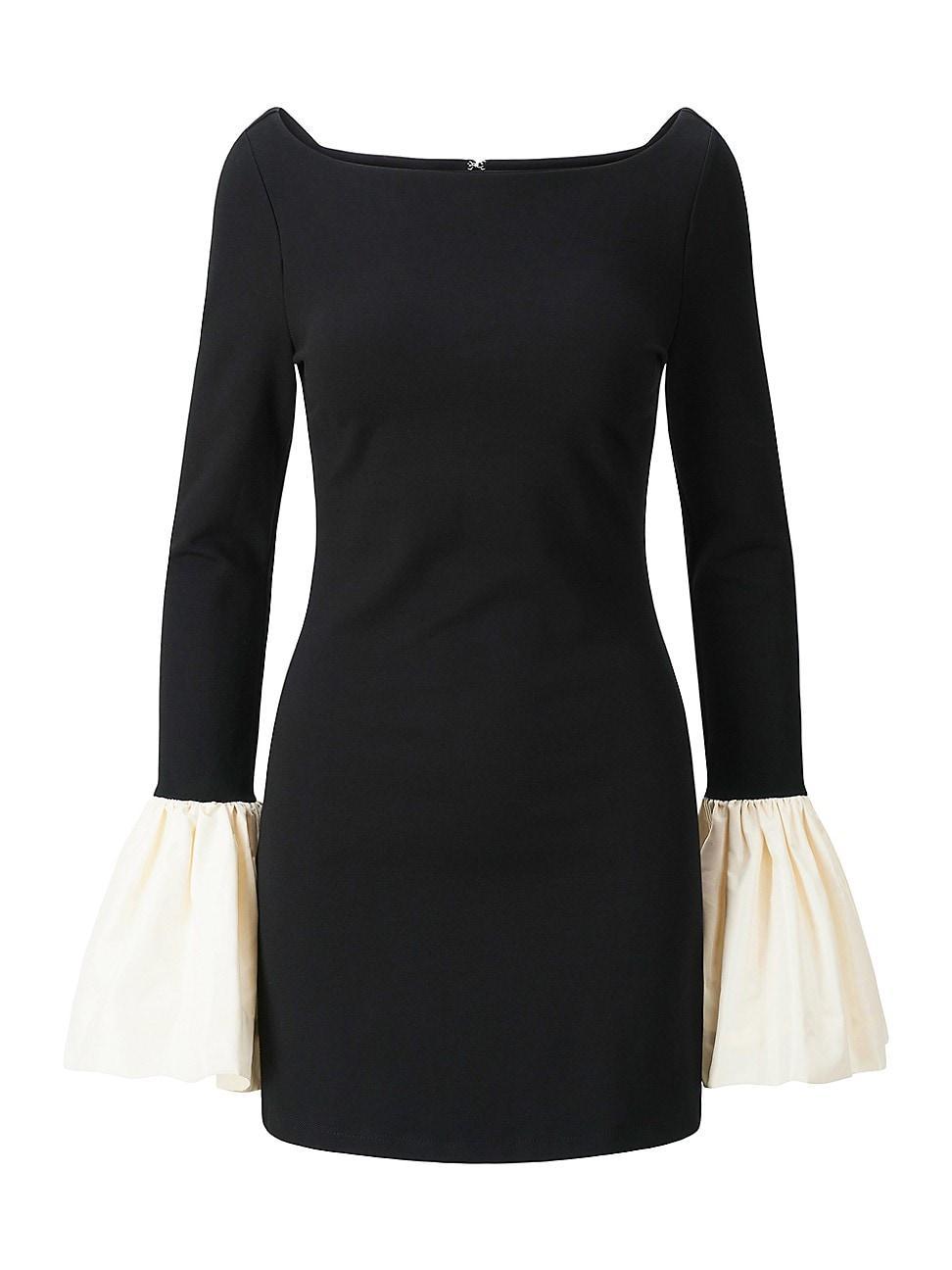 STAUD Hawthorne Contrast Cuff Long Sleeve Sheath Minidress Product Image