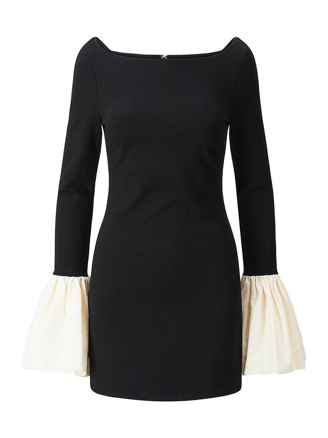 STAUD Hawthorne Contrast Cuff Long Sleeve Sheath Minidress Product Image