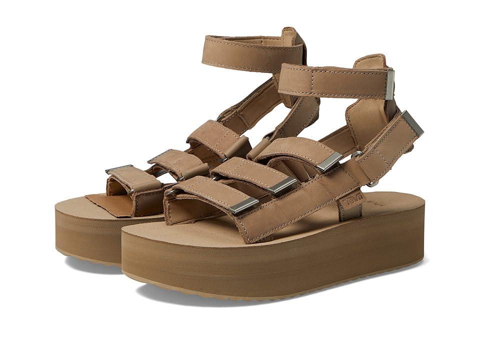 Teva Flatform Mevia Leather (Incense) Women's Shoes Product Image