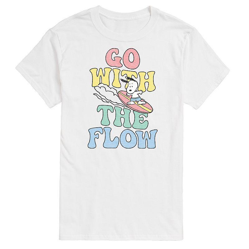 Big & Tall Peanuts Snoopy Surfing Go With The Flow Graphic Tee, Mens Product Image