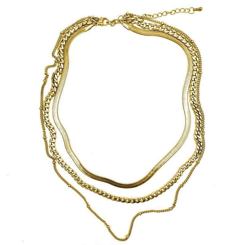 Adornia Layered Chain Necklace in Silver at Nordstrom Rack Product Image