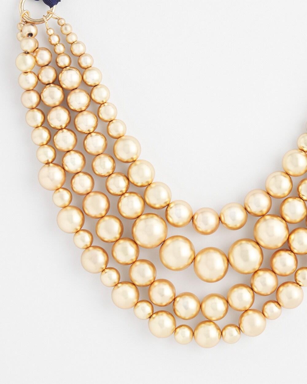 Gold Bead Bib Necklace Product Image