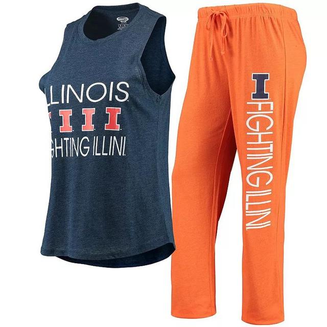 Womens Concepts Sport /Navy Illinois Fighting Illini Tank Top & Pants Sleep Set Product Image