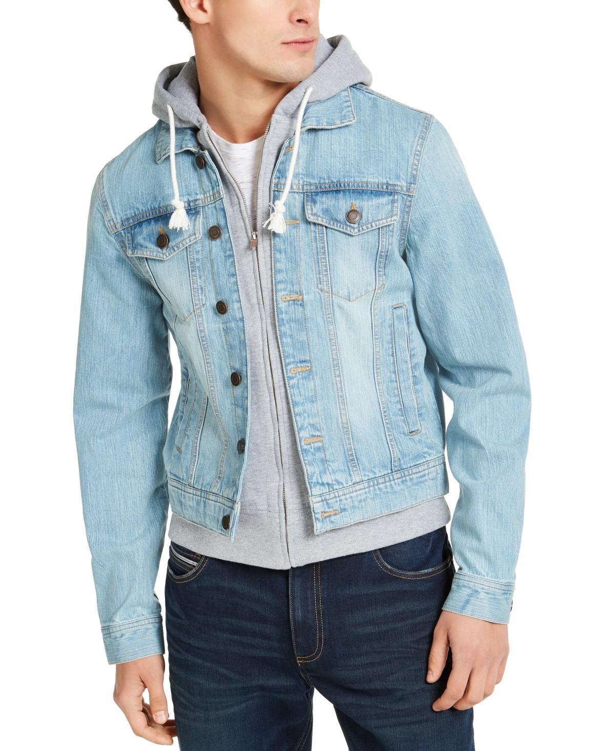 Sun + Stone Mens Phoenix Trucker Hooded Denim Jacket, Created for Macys Product Image