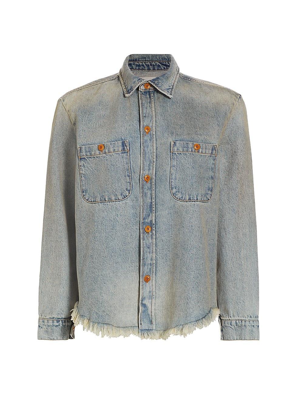 THE GREAT. The Venture Fray Denim Shirt Jacket Product Image