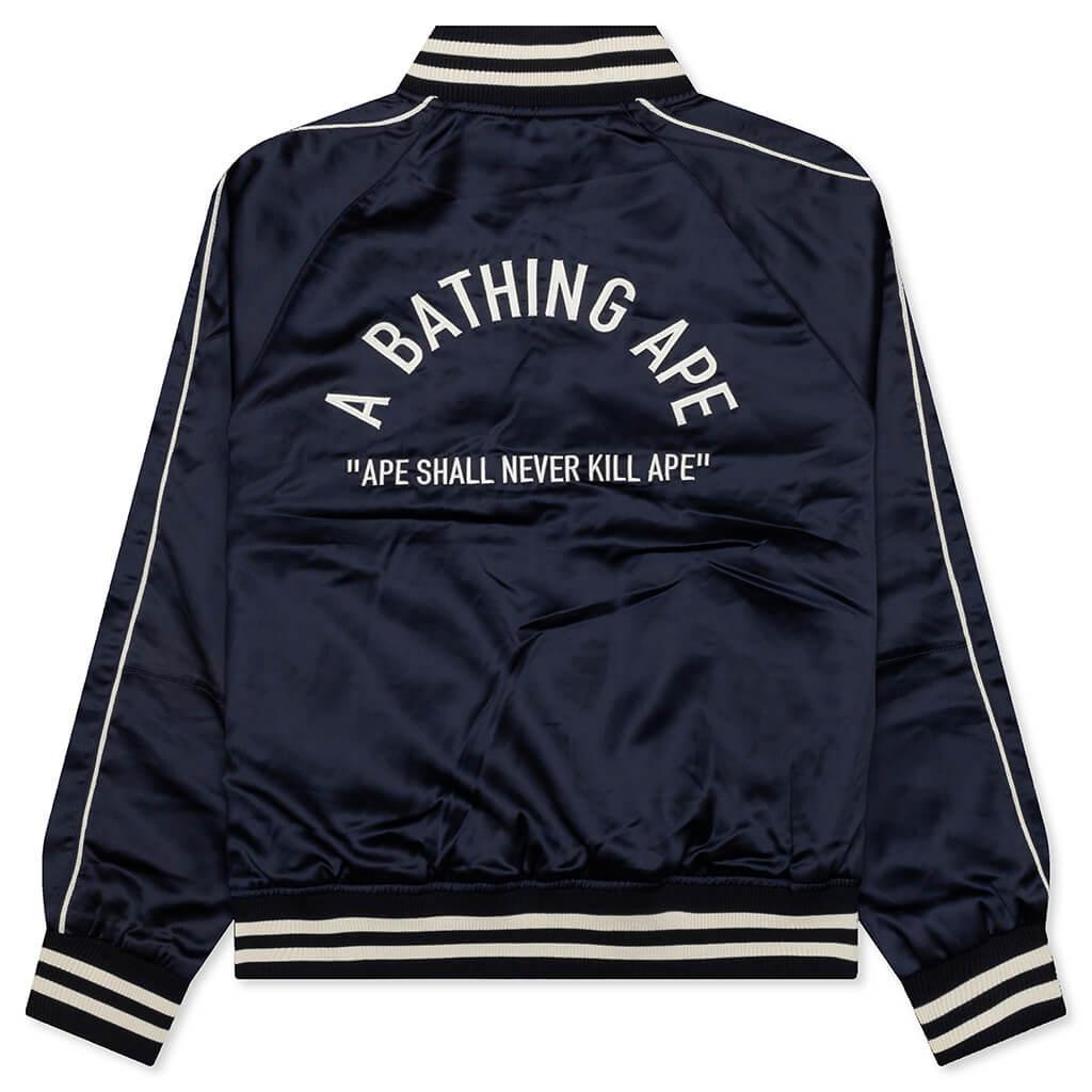 A Bathing Ape Nylon Varsity Jacket - Navy Male Product Image