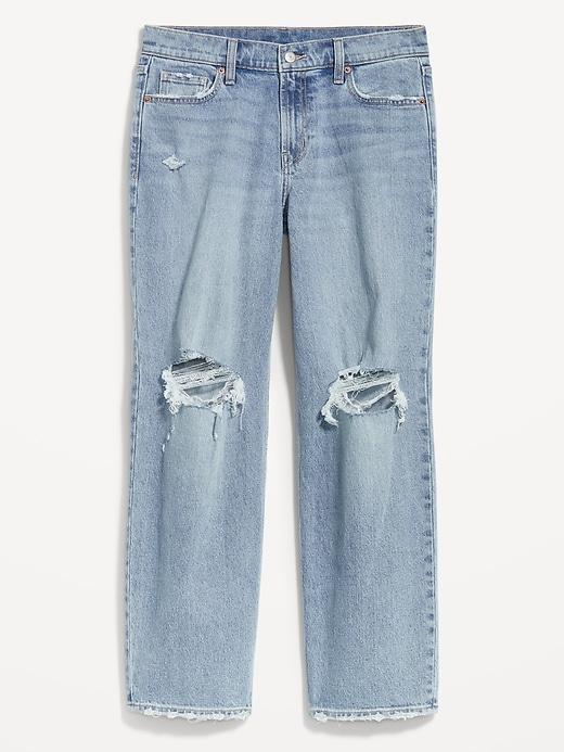 Mid-Rise Boyfriend Loose Jeans Product Image