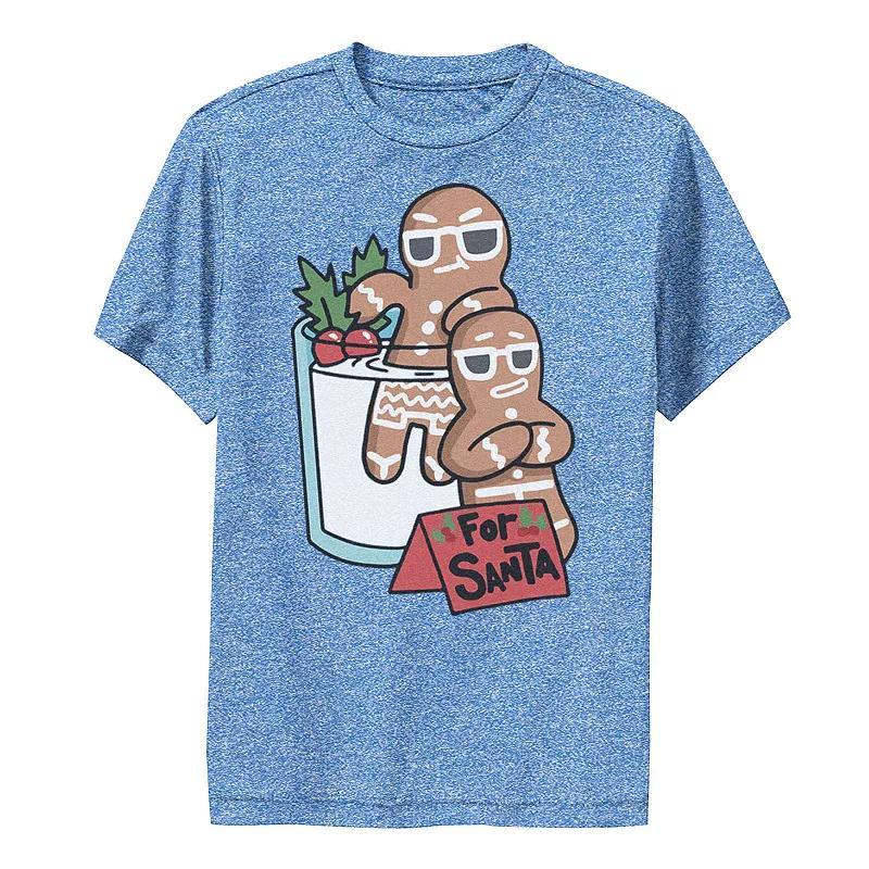 Boys 8-20 For Santa Gingerbread Men Milk Dip Chillin Graphic Tee, Boys Grey Heather Product Image