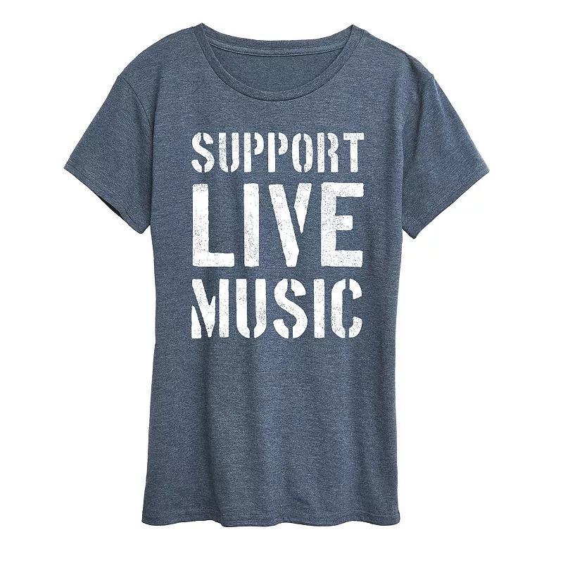 Womens Support Live Music Graphic Tee Product Image