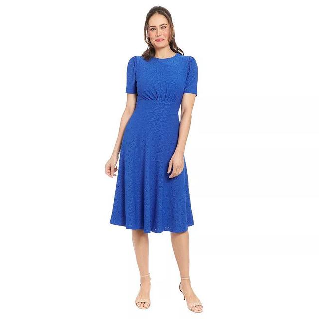 Womens London Times Vine Eyelet Inset Waist Midi Dress Product Image